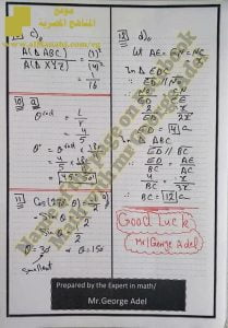 النموذج الاسترشادي مع الإجابة للفصل الأول