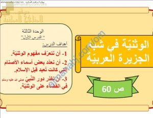 ملخص شرح درس الوثنية في شبه الجزيرة العربية (تربية اسلامية) الخامس