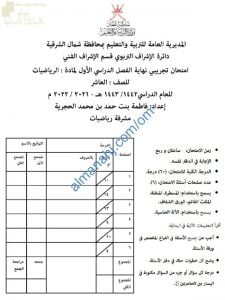 اختبار تجريبي للاختبار النهائي نموذج ثان وفق منهج كامبردج (رياضيات) العاشر