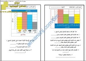 أوراق عمل ونماذج اختبارات قصيرة 1 (منهج كامبردج) (رياضيات) الثاني