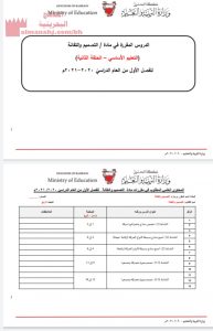 الدروس المقررة في مادة التصميم والتقانة للتعليم الأساسي (الحلقة الثانية)