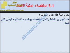 ملخص شرح درس استقصاء عملية الإنبات مع حل الأنشطة (علوم) الخامس