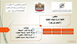 ملخص لائحة إدارة سلوك الطلبة – التعلم عن بعد, (التربية) ملفات مدرسية