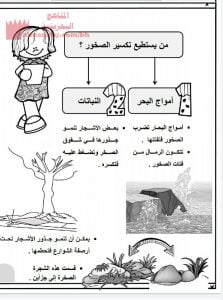 ملخص نشاط درس تغير اليابسة (المواد الاجتماعية) الأول