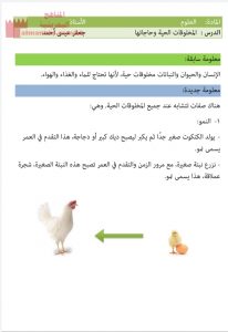 ملخص درس المخلوقات الحية وحاجاتها (2) (علوم) الثالث