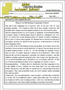 (أسئلة وأجوبة) NARRATIVE READING (لغة انجليزية) العاشر