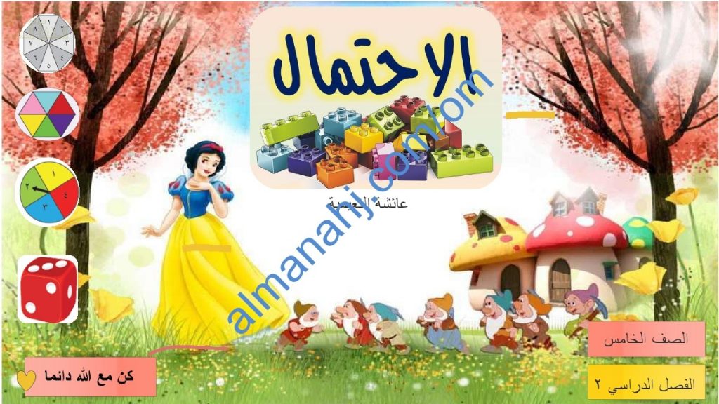 ملخص شرح مختصر ومفصل لدرس الاحتمال مع أمثلة تدريبية (رياضيات) الخامس