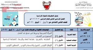 جدول التطبيقات للمواد الدراسية