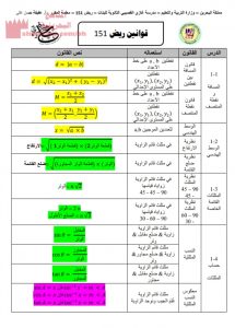 قوانين ريض 151 كاملة
