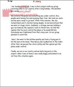 موضوع كتابة قصة نموذج ثالث (إنج 201)