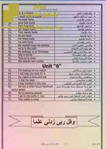 بعض الجمل البراجراف للصف الرابع الابتدائي⁦ ~ مهم جداً