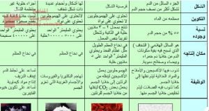 مكونات ووظائف الدم وفصائله (علوم) الثامن