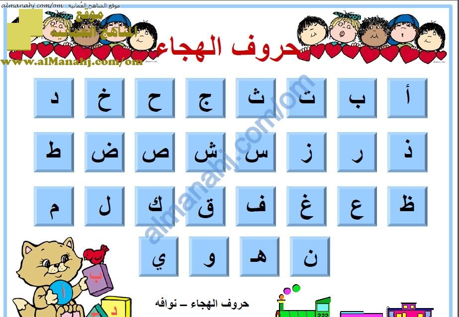كراسة شرح للحروف الهجائية (لغة عربية) الأول