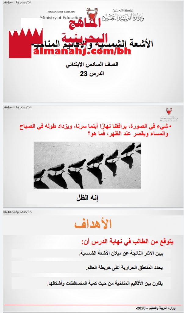 درس الأشعة الشمسية والأقاليم المناخية