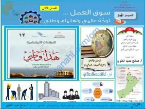 ملخص شرح الدرس الأول سوق العمل.. توجه عالمي واهتمام وطني (هذا وطني) الثاني عشر