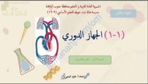 ملخص شرح درس الجهاز الدوري مع أشكال توضيحية (أحياء) العاشر