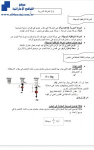أوراق عمل درس الحركة الدورية, (فيزياء) العاشر المتقدم