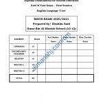 نموذج اختبار تجريبي للامتحان النهائي (MOCK EXAM) (لغة انجليزية) الثاني عشر