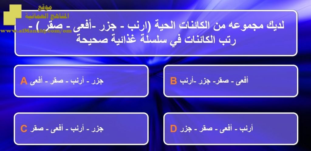 اختبار الكتروني (علوم) السادس