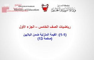 عرض بوربوينت لدرس القيمة المنزلية ضمن البلايين