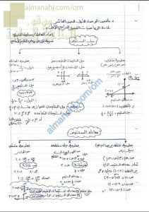 ملخص شامل مختصر في الوحدة الأولى (رياضيات) العاشر