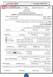 تجميع أسئلة امتحانات سابقة فيز 102