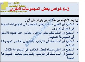 ملخص شرح درس خواص بعض المجموعات الأخرى مع حل الأنشطة (علوم) الثامن