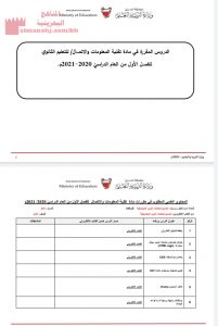 الدروس المقررة في مادة تقنية المعلومات والاتصال للتعليم الثانوي