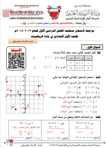 مراجعة لامتحان المنتصف مع الإجابة
