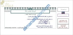 ورقة عمل و أنشطة تدريبية لدرس في بيتنا حوض سمك نموذج أول (لغة عربية) الثامن