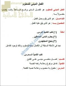 مذكرة شرح شامل لدرس المبني للمعلوم والمبني للمجهول مع أمثلة تدريبية (مهمة) (لغة عربية) السادس