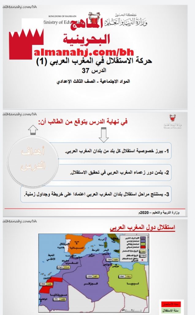 درس حركة الاستقلال في المغرب العربي (1)