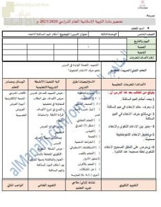 تحضير الكتروني لدرس من أحكام الميم الساكنة (الإخفاء) (تربية اسلامية) الخامس