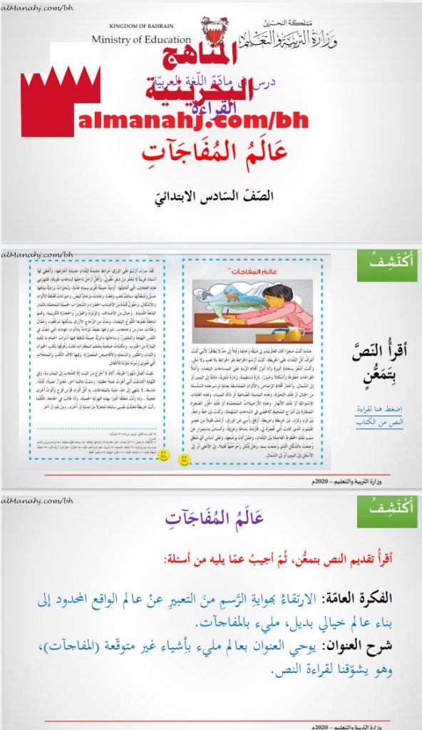 درس القراءة عالم المفاجآت