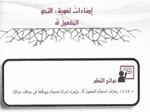 حلول درس (المفعول له) (لغة عربية) الثامن