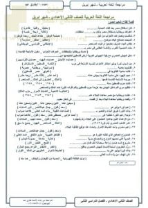 مراجعة شهر أبريل مع نماذج إمتحانية