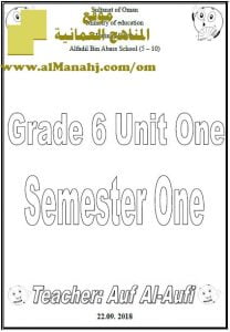 ملخص الوحدة الأولى SUMMARY UNIT ONE P1 (لغة انجليزية) السادس