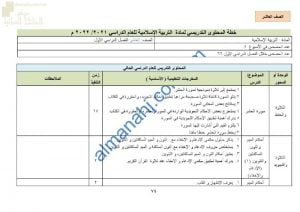 الدروس المحذوفة والمطلوبة وفق الخطة الدراسية الجديدة (تربية اسلامية) العاشر