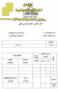 امتحان وإجابة الأسئلة الرسمية للفصل الدراسي الثاني الدور الثاني (اجتماعيات) العاشر