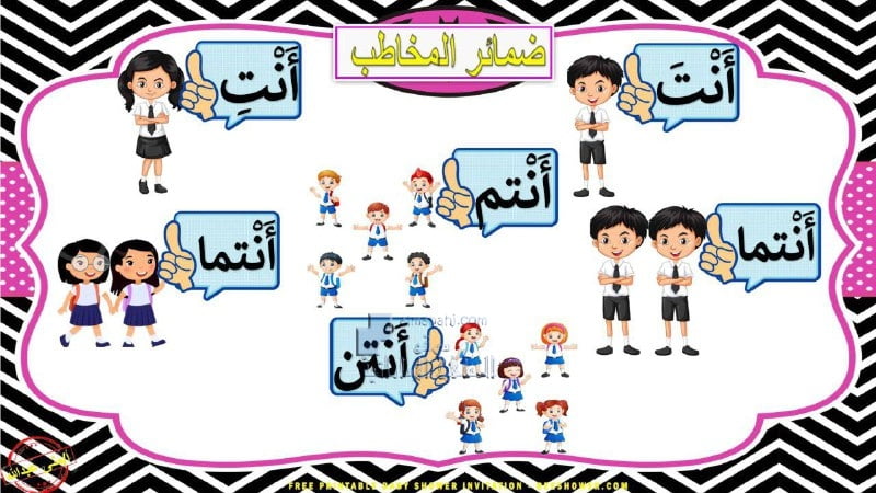 بطاقات ضمائر المخاطب, (لغة عربية) الثاني