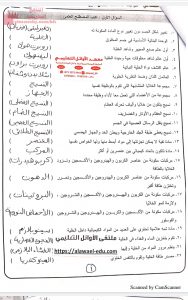 مذكرة ومحلول و ملخص شامل (علوم) السادس