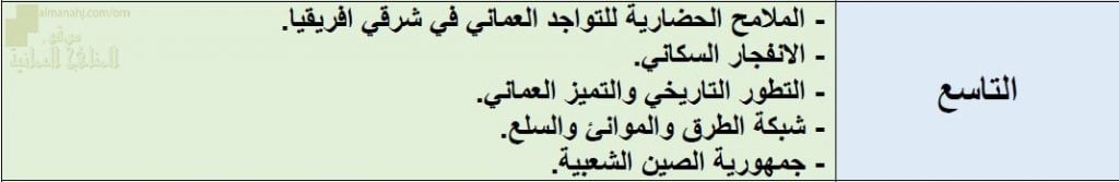 محتوى الاختبار النهائي مع ملخصات شاملة وأسئلة الكترونية امتحانية (اجتماعيات) التاسع