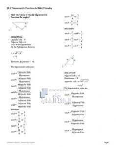 حل الوحدة الثانية عشرة, (رياضيات) العاشر المتقدم