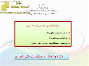 خرائط ذهنية في الوحدة الخامسة (علوم) السادس