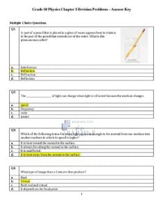 مراجعة الوحدة الثالثة مع الحل, منهج انجليزي (فيزياء) العاشر المتقدم