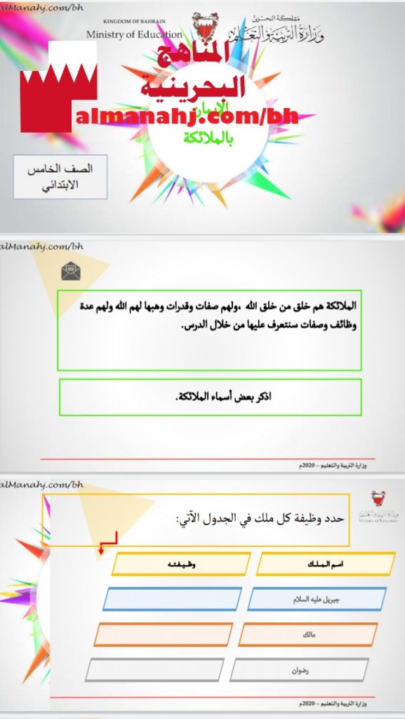 درس الإيمان بالملائكة