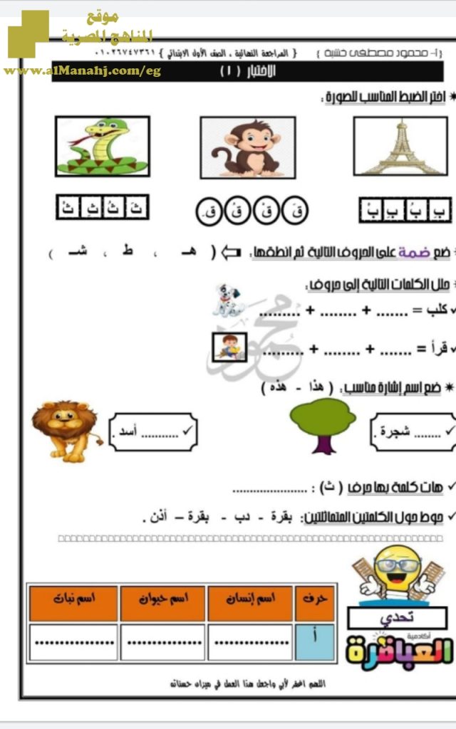 مراجعة نهائية للفصل الأول ملف مكون من 20 ورقة