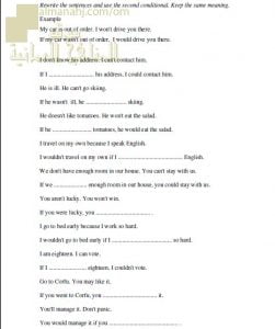 تدريبات وتمارين في SECOND CONDITIONAL (لغة انجليزية) حلقة ثانية