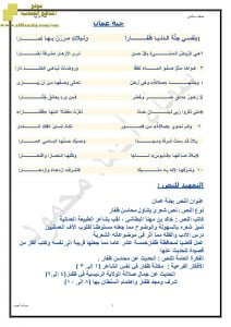 تحميل شرح وتحليل نص جنة الدنيا ظفارا (لغة عربية) السادس