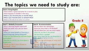 امتحان تحدث للوحدة 6-7-8 مع الحل SPEAKING EXAM, (لغة انجليزية) الثامن